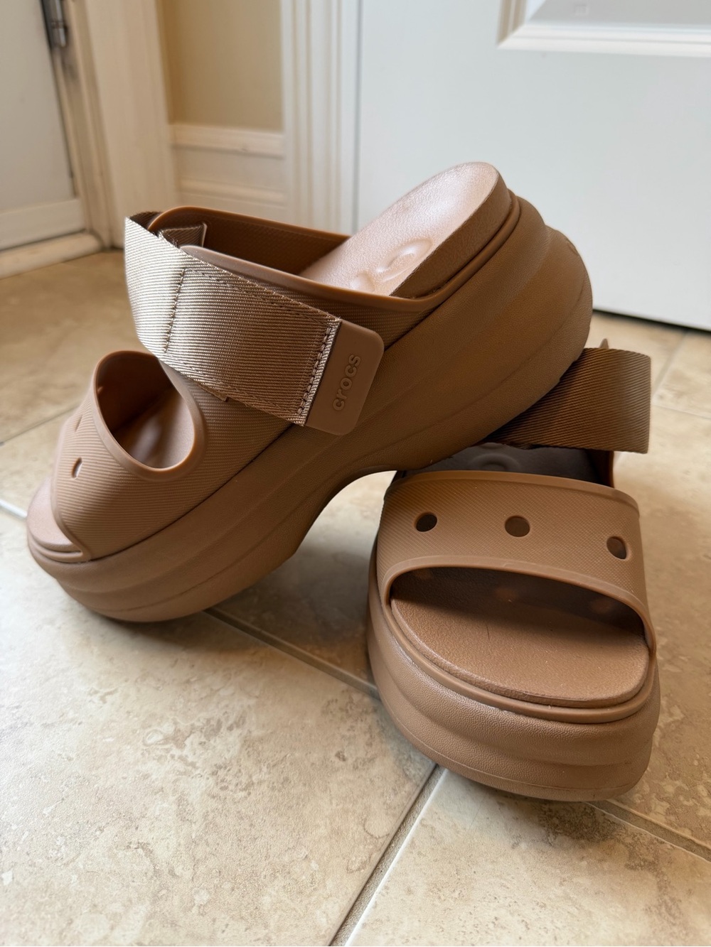 CROCS Women’s Platform Sandal in Brown Tan